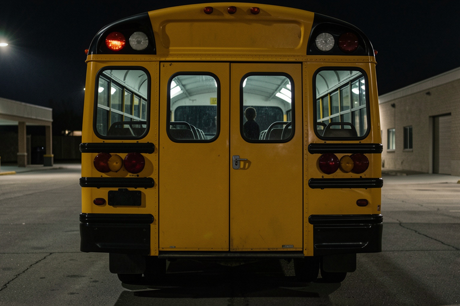 Editorial recreation of the School Bus Depot Camera Showed A Child-Sized Figure Standing In The Last Row Of A Locked Bus story, image 2.