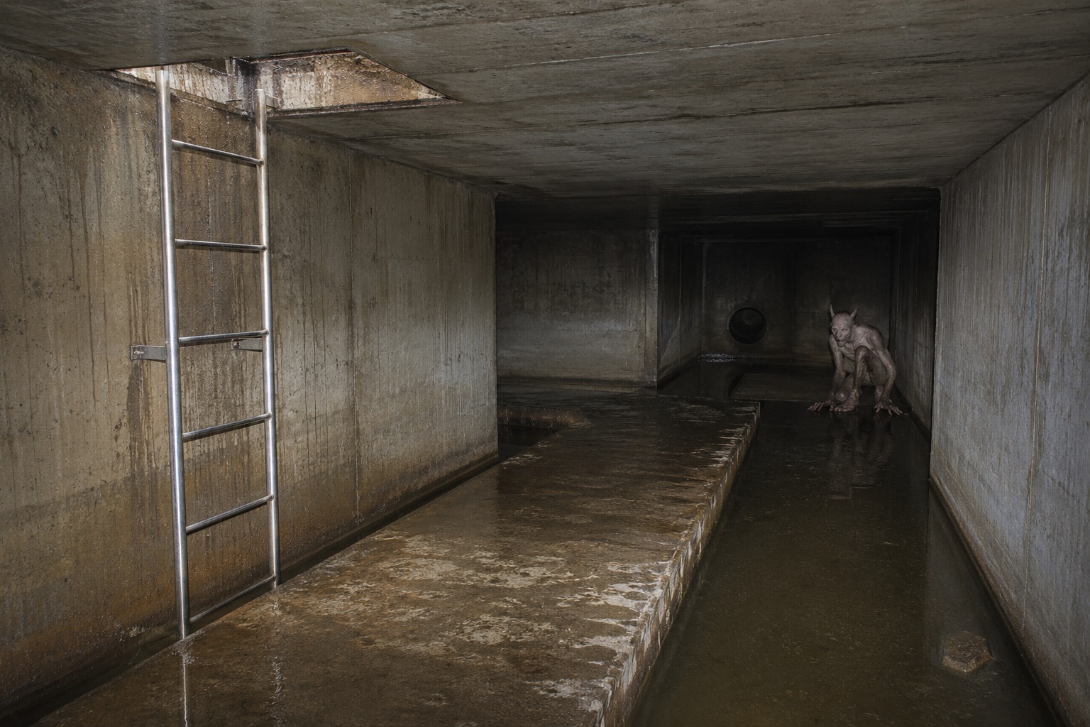 Story-style recreation for The Storm Drain Worker Looked Down And Saw Horns Under The Shopping Center, image 4.
