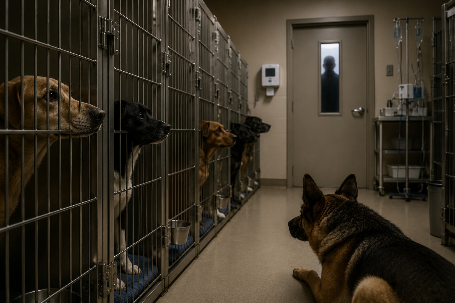 The Veterinary Clinic Kennel Camera Showed Every Dog Facing The Empty Exam Room