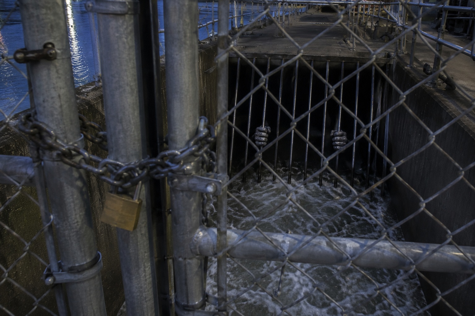 Editorial recreation of the Water Treatment Plant Camera Saw Webbed Hands Inside The Intake Gate story, image 3.