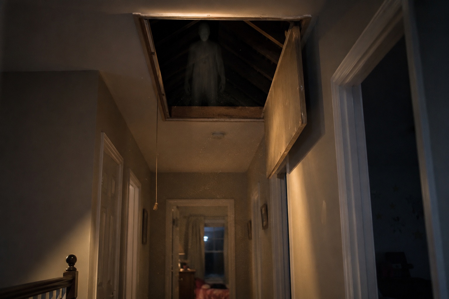Editorial recreation of the Why Do Attic Hatches Move During Hauntings? story, image 1.