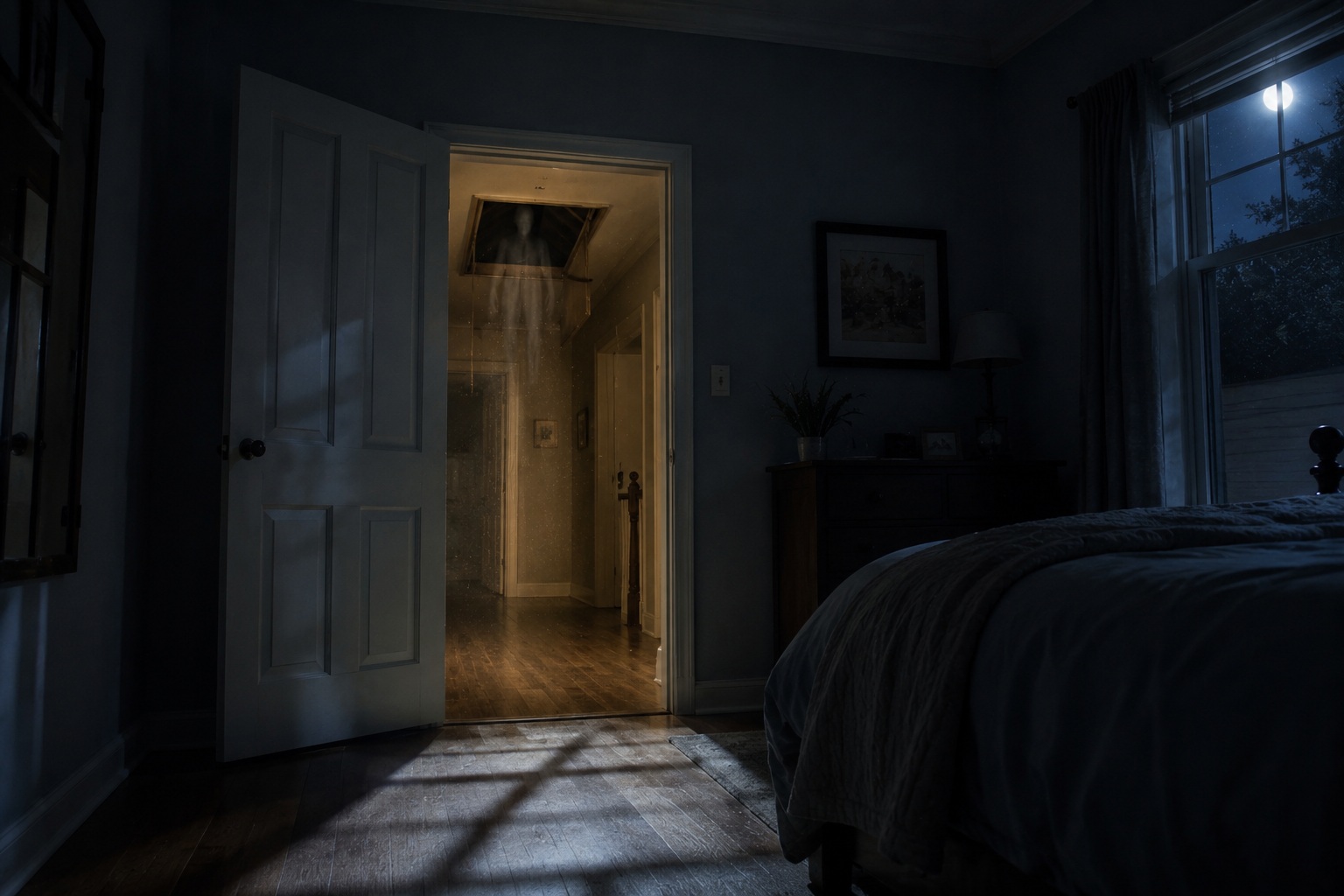 Editorial recreation of the Why Do Attic Hatches Move During Hauntings? story, image 3.