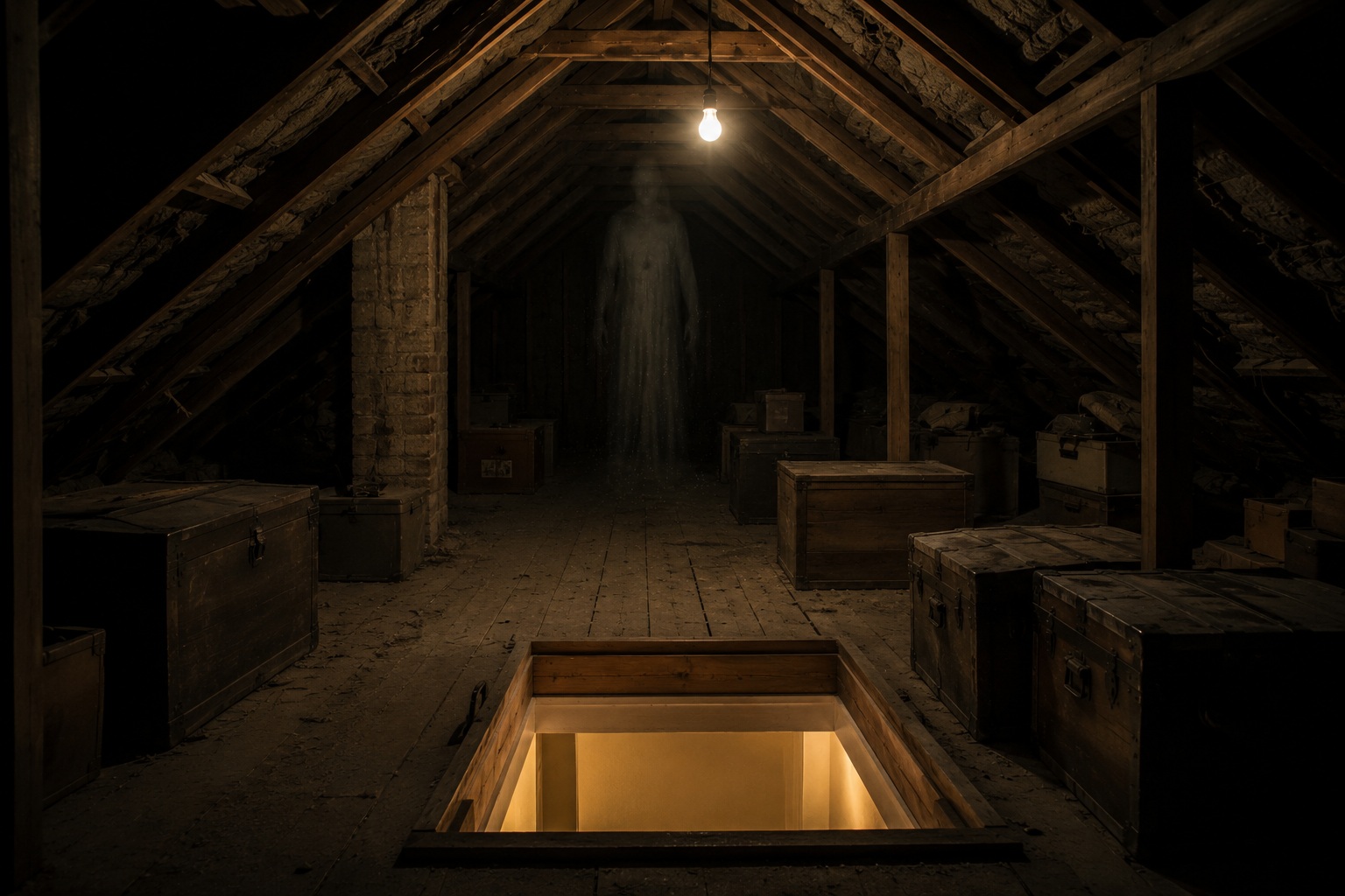 Editorial recreation of the Why Do Attic Hatches Move During Hauntings? story, image 4.
