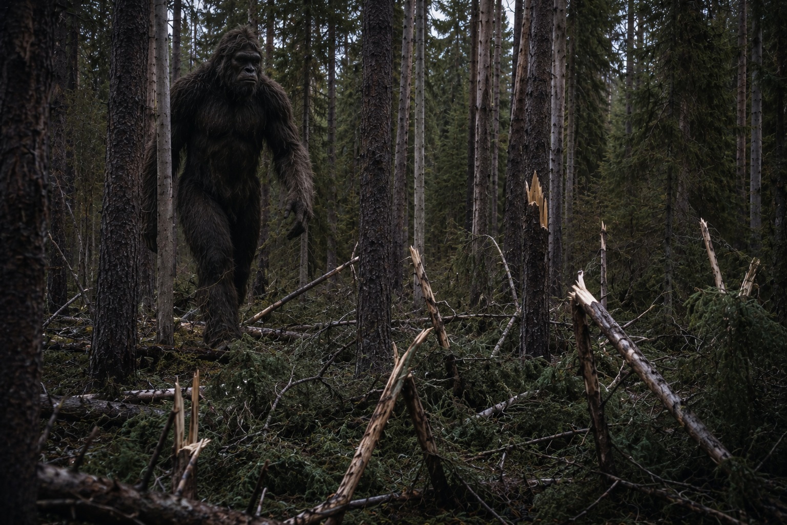 Editorial recreation of the Why Do Bigfoot Stories Mention Trees Snapping Before Sighting? story, image 3.