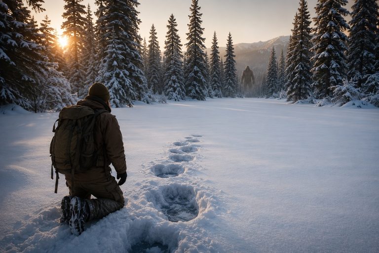 Editorial recreation of the Why Do Bigfoot Witnesses Find Footprints That Stop? story, image 1.