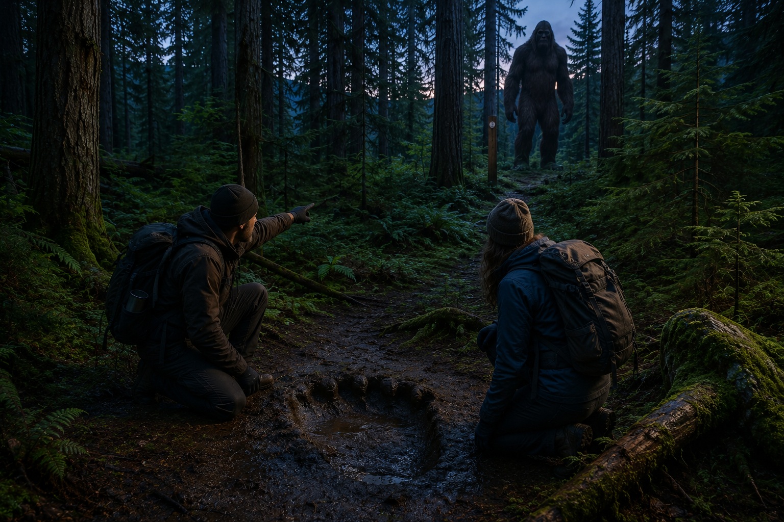 Editorial recreation of the Why Do Bigfoot Witnesses Find Footprints That Stop? story, image 3.