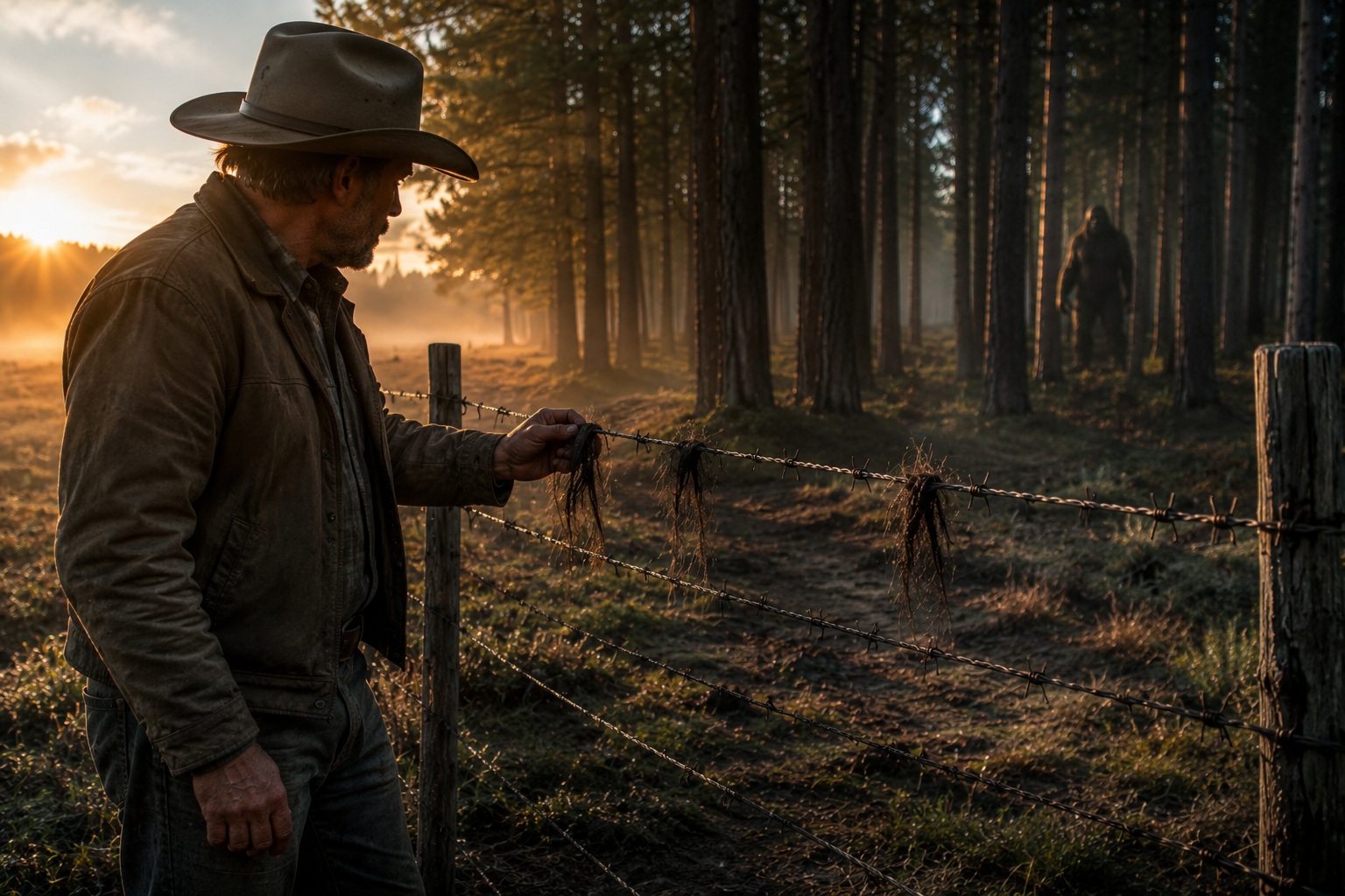 Editorial recreation of the Why Do Bigfoot Witnesses Find Hair On Barbed-Wire Fences? story, image 2.