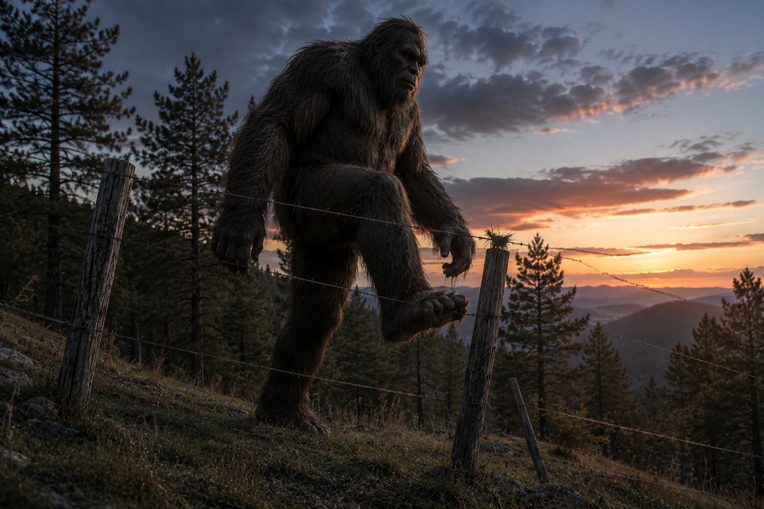 Editorial recreation of the Why Do Bigfoot Witnesses Find Hair On Barbed-Wire Fences? story, image 3.