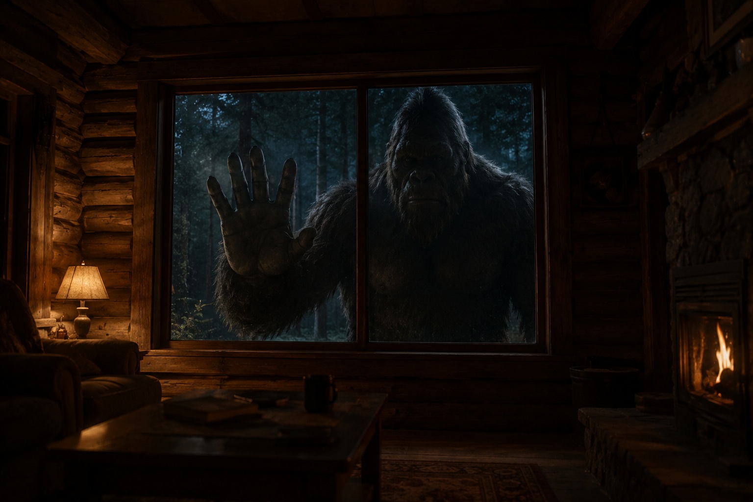 Editorial recreation of the Why Do Bigfoot Witnesses Find Handprints On Cabin Windows? story, image 3.
