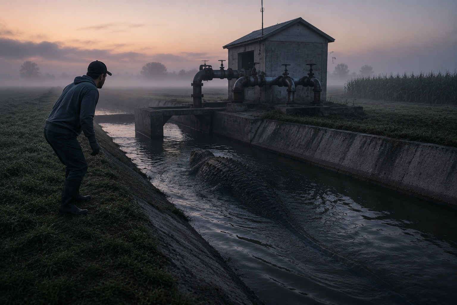 Editorial recreation of the Why Do Creature Stories Start Near Irrigation Ditches? story, image 4.