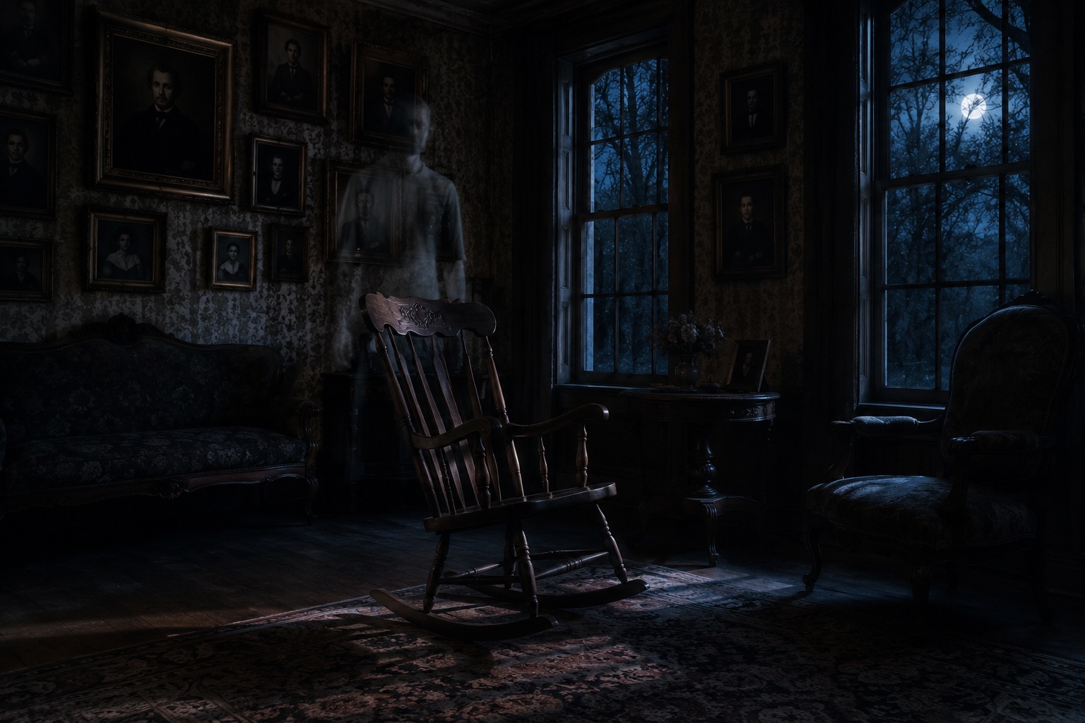 Editorial recreation of the Why Do Empty Rocking Chairs Move After Midnight? story, image 2.