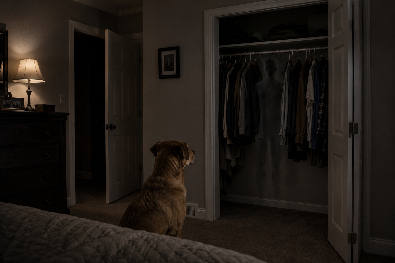 Editorial recreation of the Why Do Ghost Stories Start With Closet Doors Opening After Midnight? story, image 3.