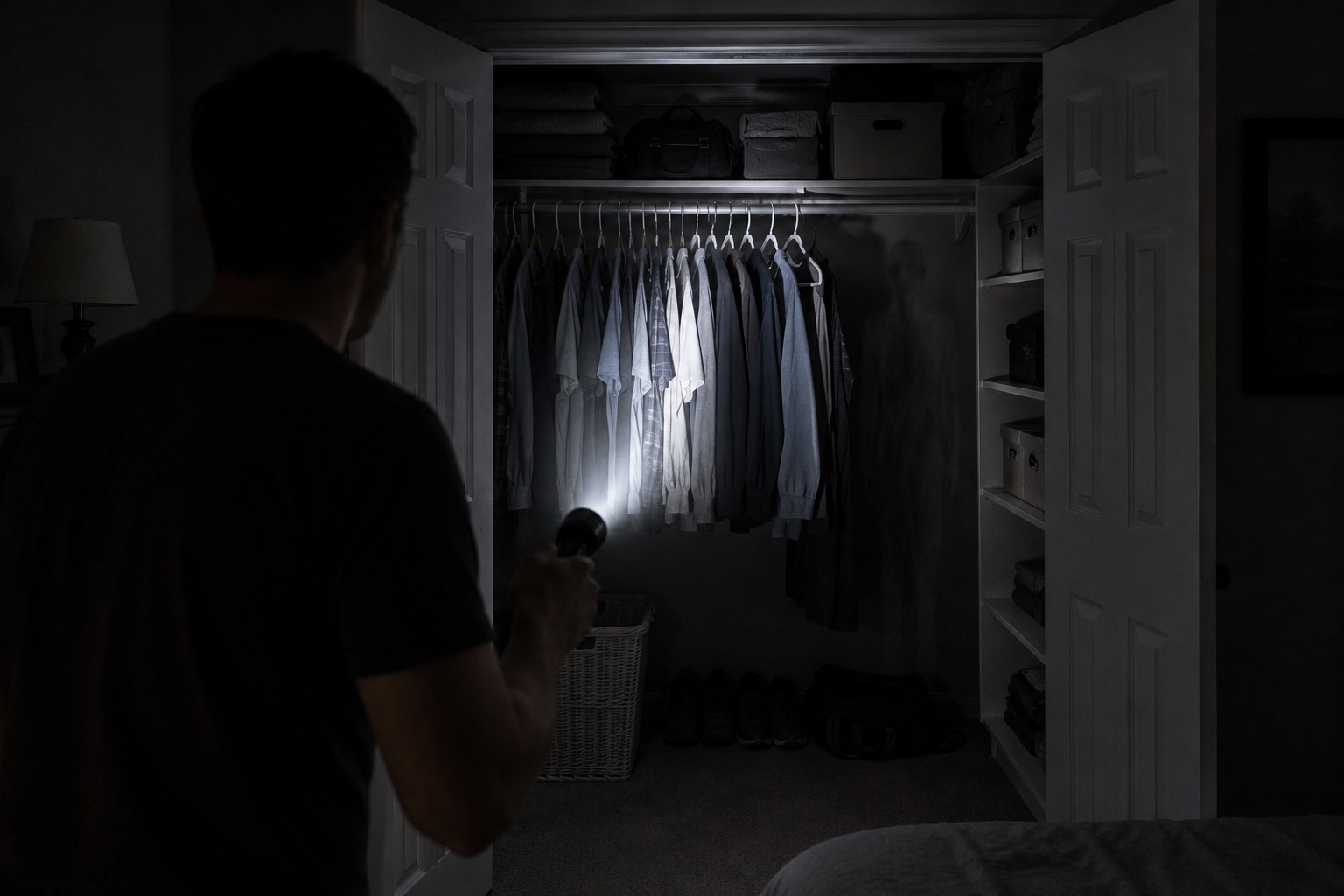 Editorial recreation of the Why Do Ghost Stories Start With Closet Doors Opening After Midnight? story, image 4.