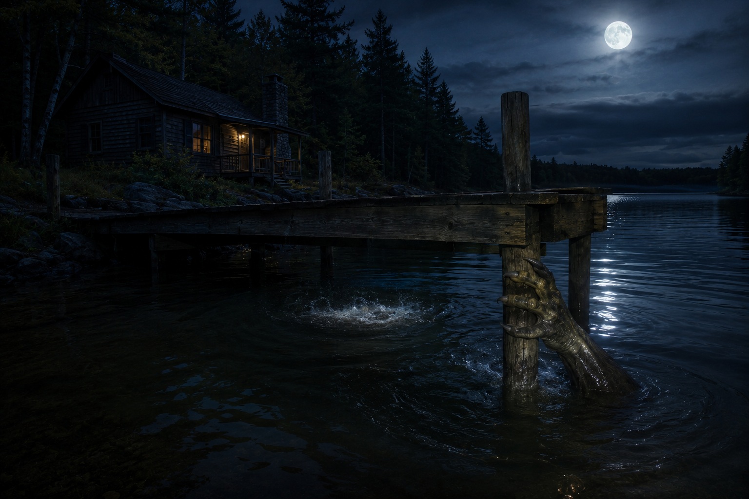 Editorial recreation of the Why Do Lake Creature Stories Start With Something Hitting Dock? story, image 2.