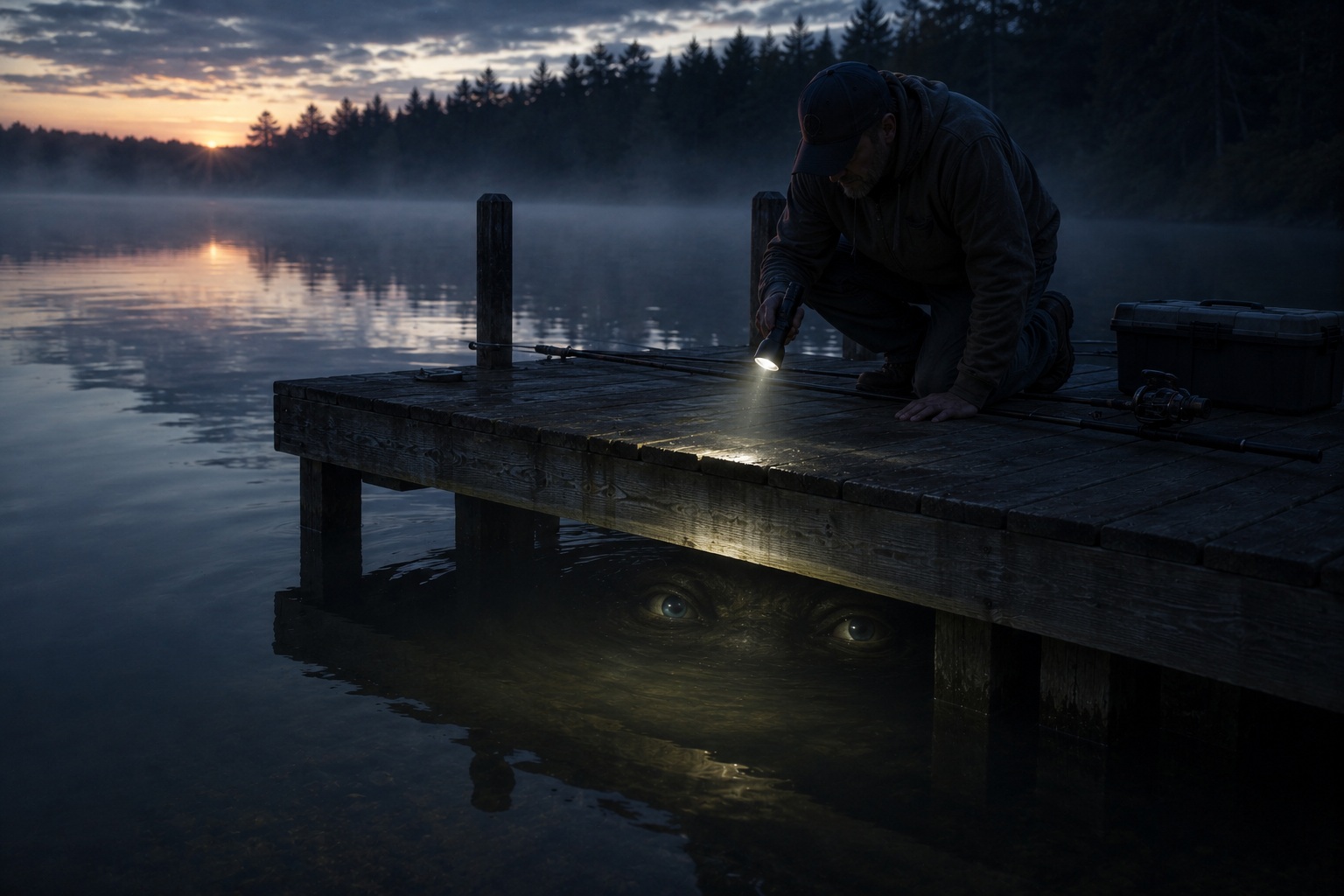 Editorial recreation of the Why Do Lake Creature Stories Start With Something Hitting Dock? story, image 3.