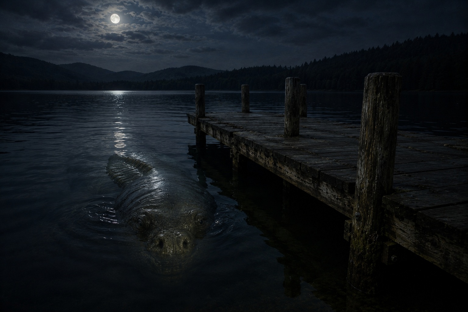 Editorial recreation of the Why Do Lake Creature Stories Start With Something Hitting Dock? story, image 4.