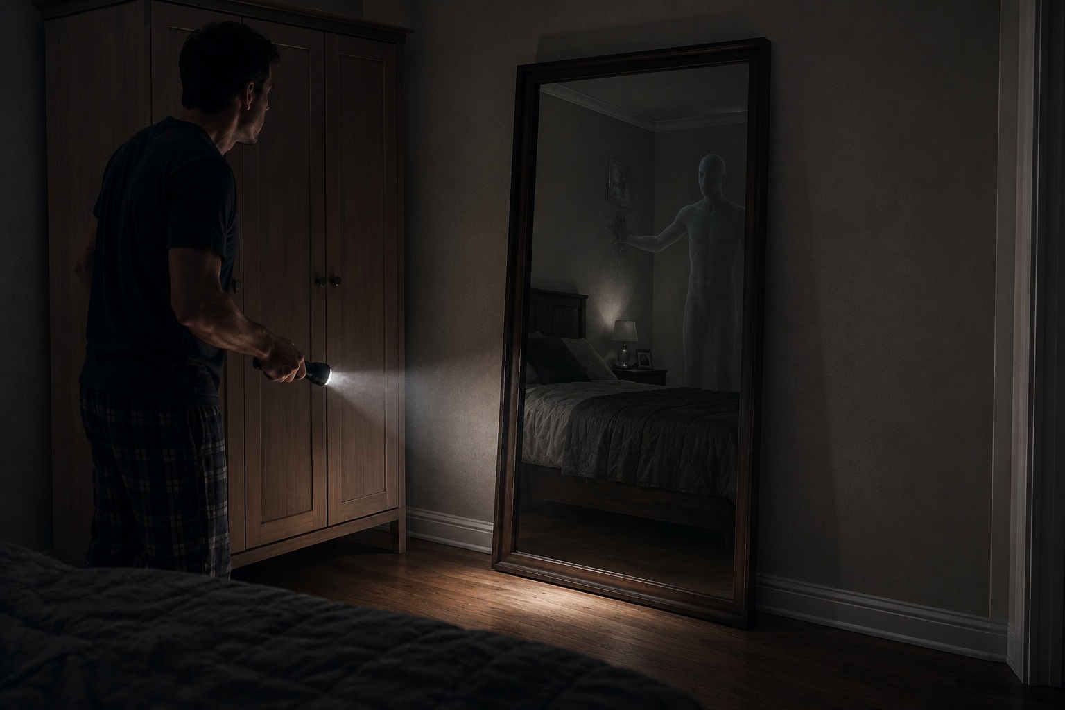 Editorial recreation of the Why Do Mirrors Show Figures Standing Behind You? story, image 3.