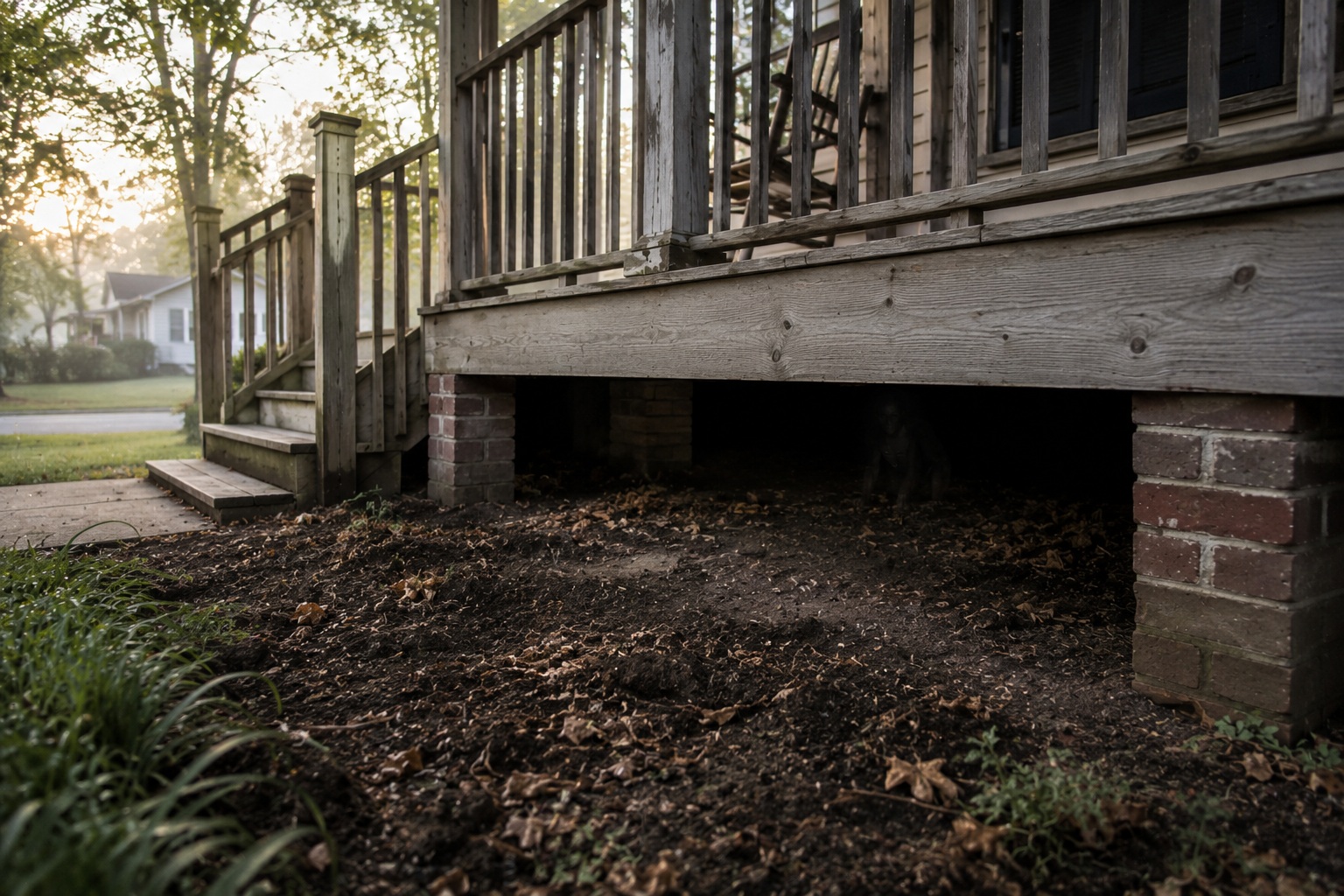 Editorial recreation of the Why Do People Report Something Moving Under Porch? story, image 4.