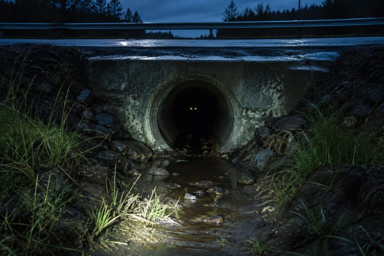 Editorial recreation of the Why Do People Report Yellow Eyes Near Culverts? story, image 1.