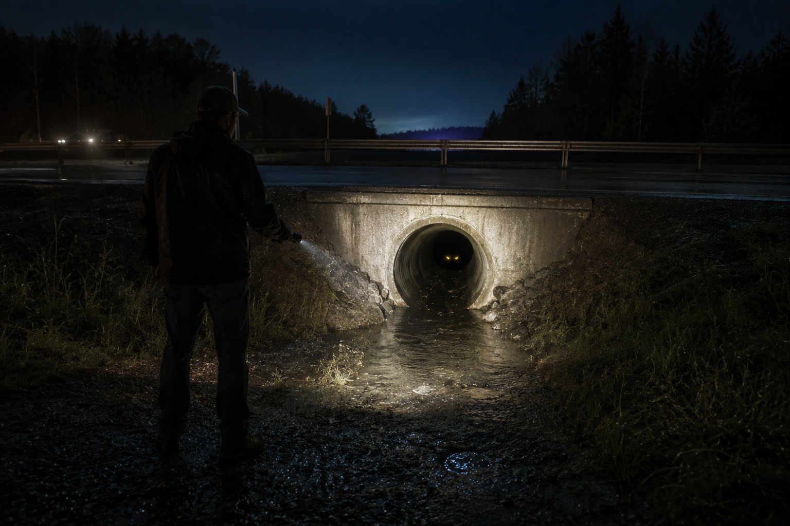 Editorial recreation of the Why Do People Report Yellow Eyes Near Culverts? story, image 2.