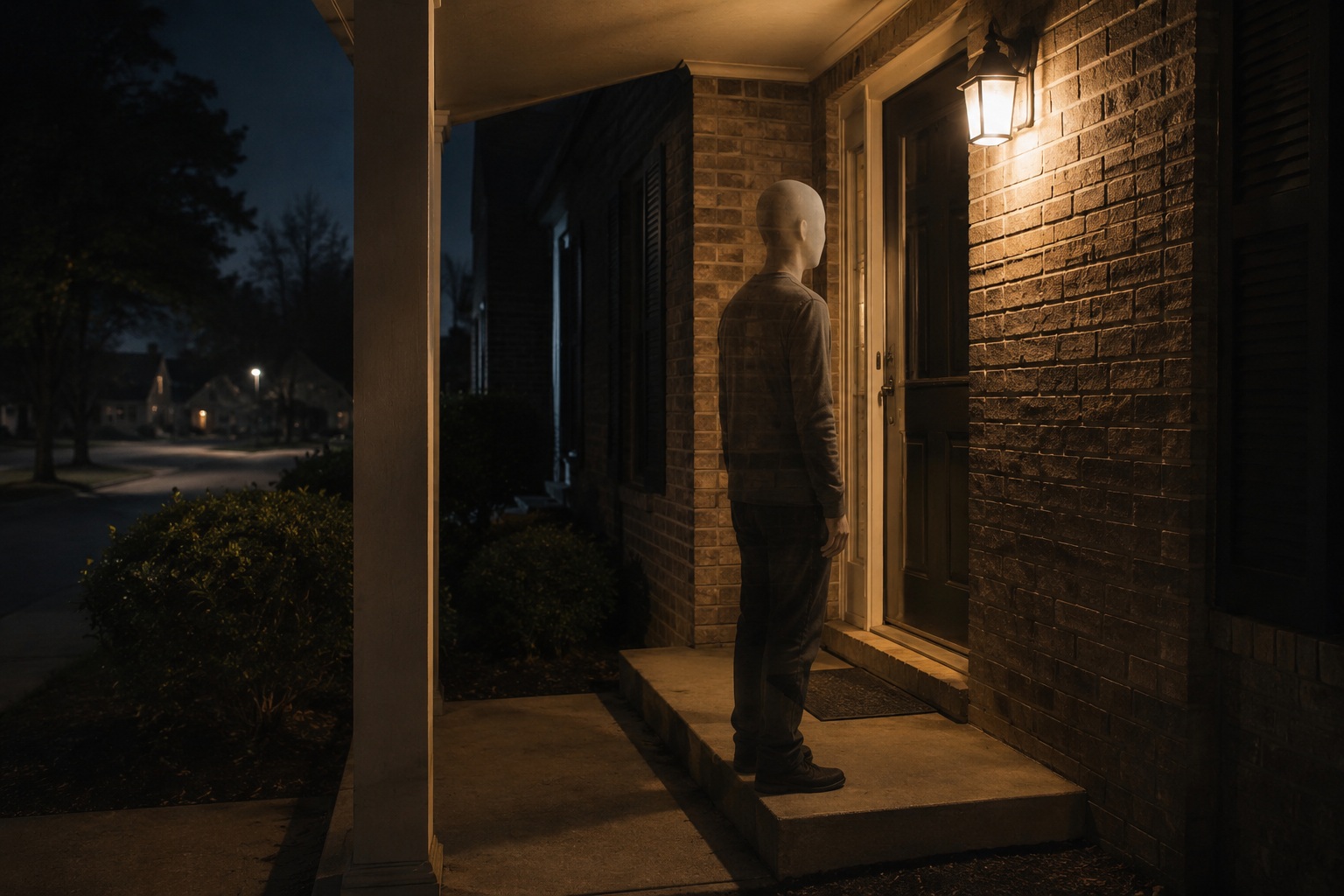 Editorial recreation of the Why Do People See Faces In Doorbell Cameras At Night? story, image 1.
