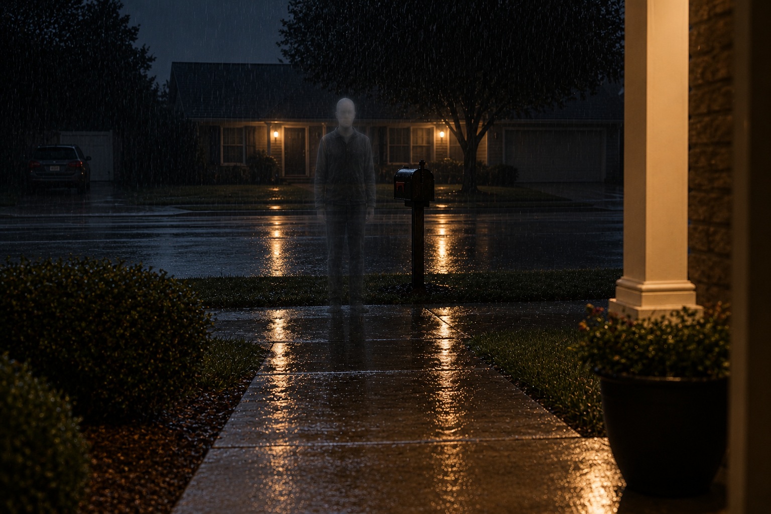 Editorial recreation of the Why Do People See Faces In Doorbell Cameras At Night? story, image 3.