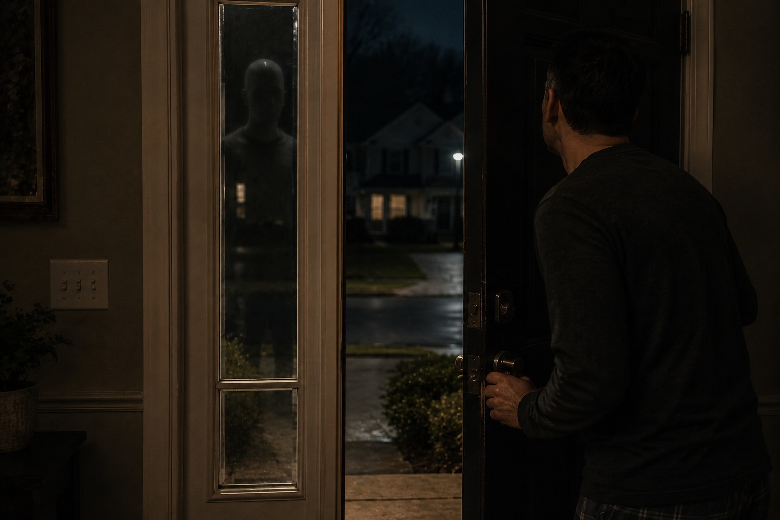 Editorial recreation of the Why Do People See Faces In Doorbell Cameras At Night? story, image 4.