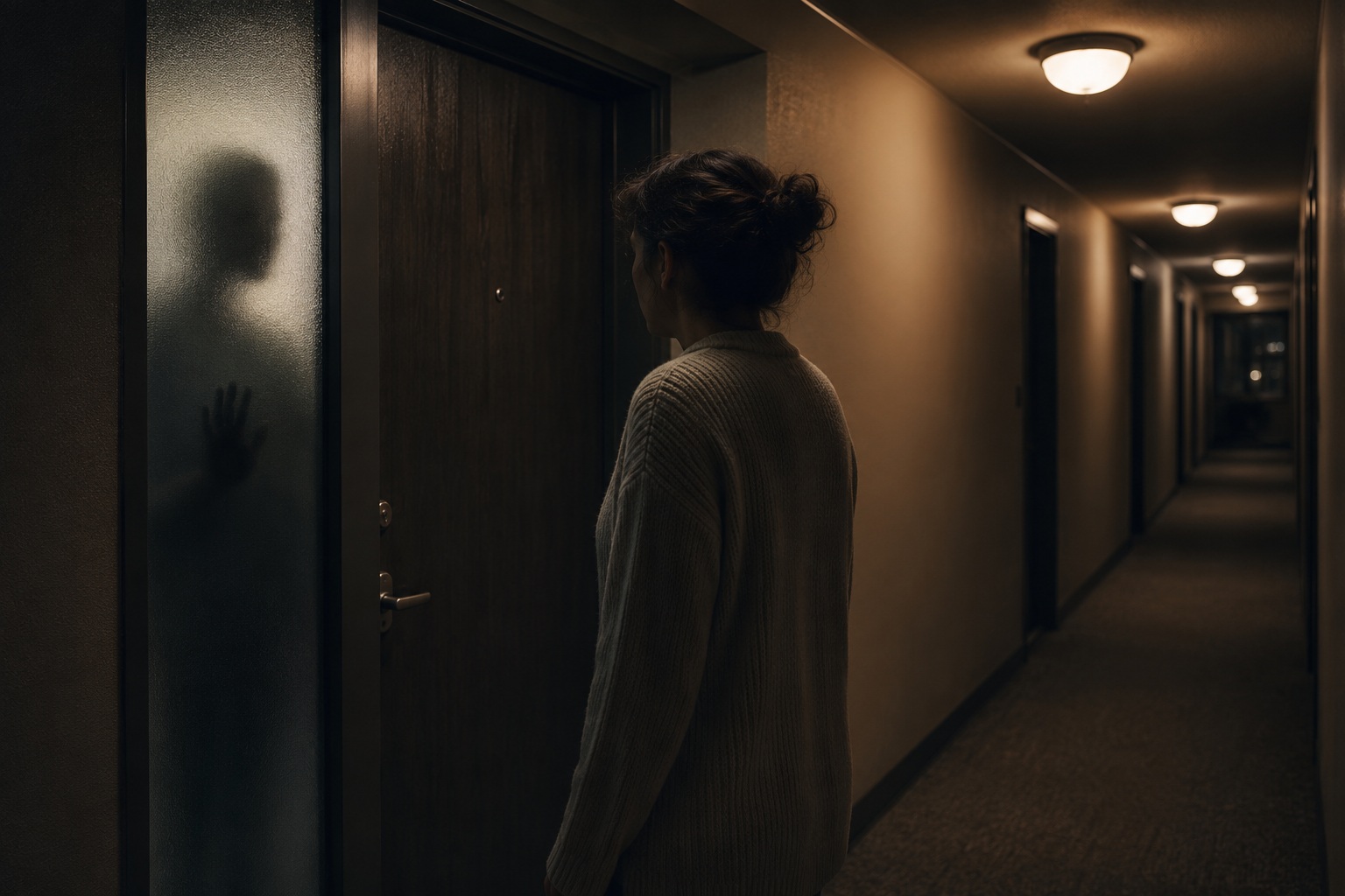 Editorial recreation of the Why Do People See Figures Behind Frosted Glass? story, image 1.