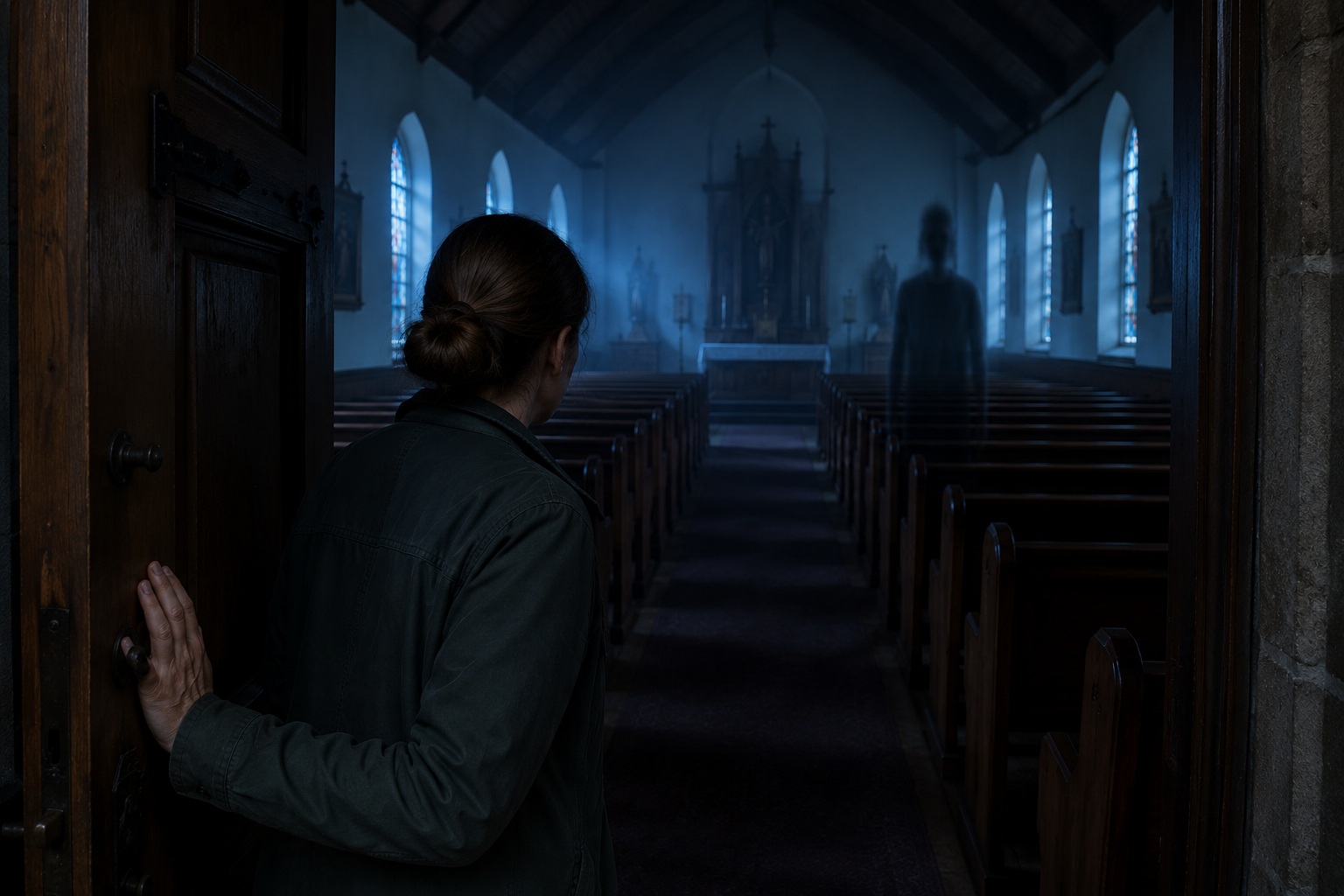 Editorial recreation of the Why Do Security Cameras Catch Shadows In Empty Churches? story, image 2.