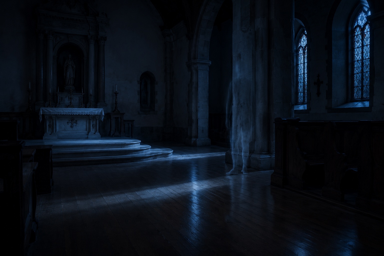 Editorial recreation of the Why Do Security Cameras Catch Shadows In Empty Churches? story, image 4.