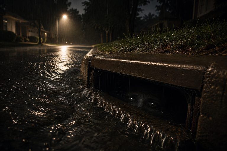 Editorial recreation of the Why Do Sewer Monster Stories Start After Heavy Rain? story, image 1.