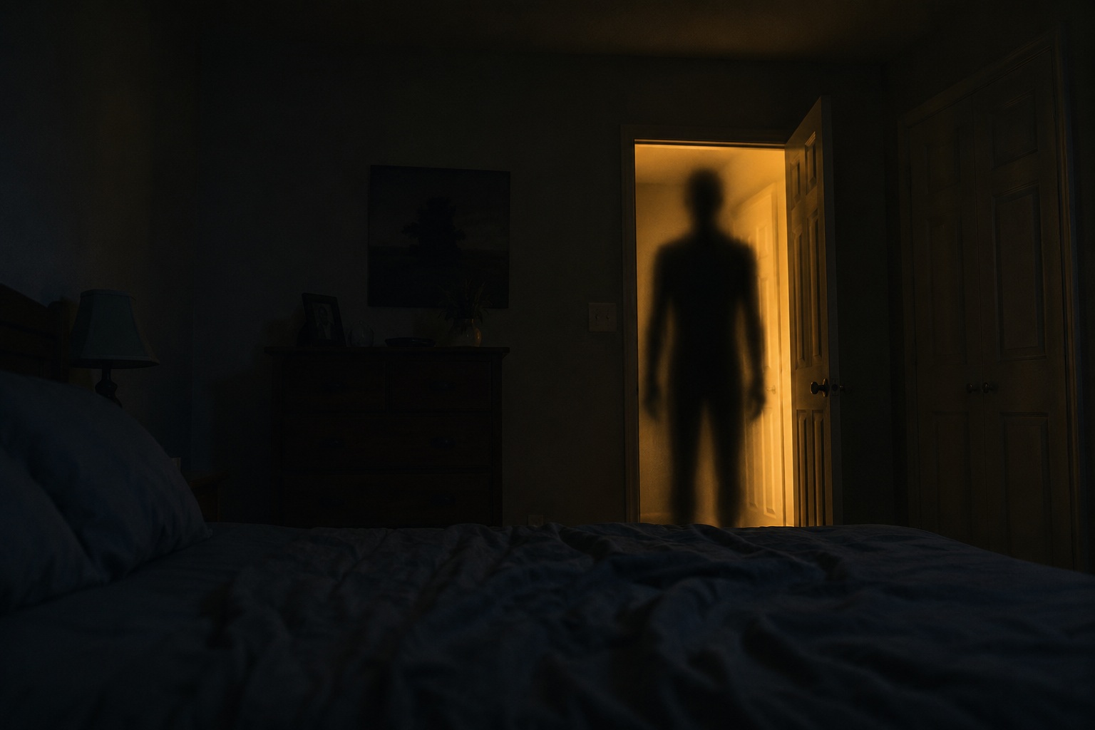 Editorial recreation of the Why Do Shadow Figures Stand At Bedroom Doors? story, image 1.