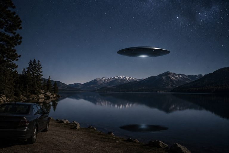 Editorial recreation of the Why Do UFO Witnesses Describe Objects Hovering Over Water? story, image 1.