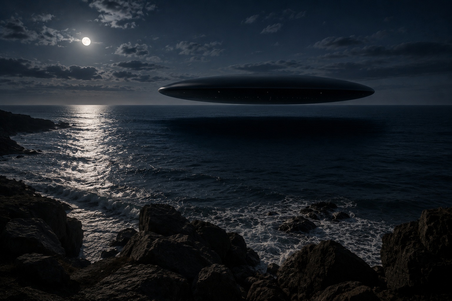 Editorial recreation of the Why Do UFO Witnesses Describe Objects Hovering Over Water? story, image 4.