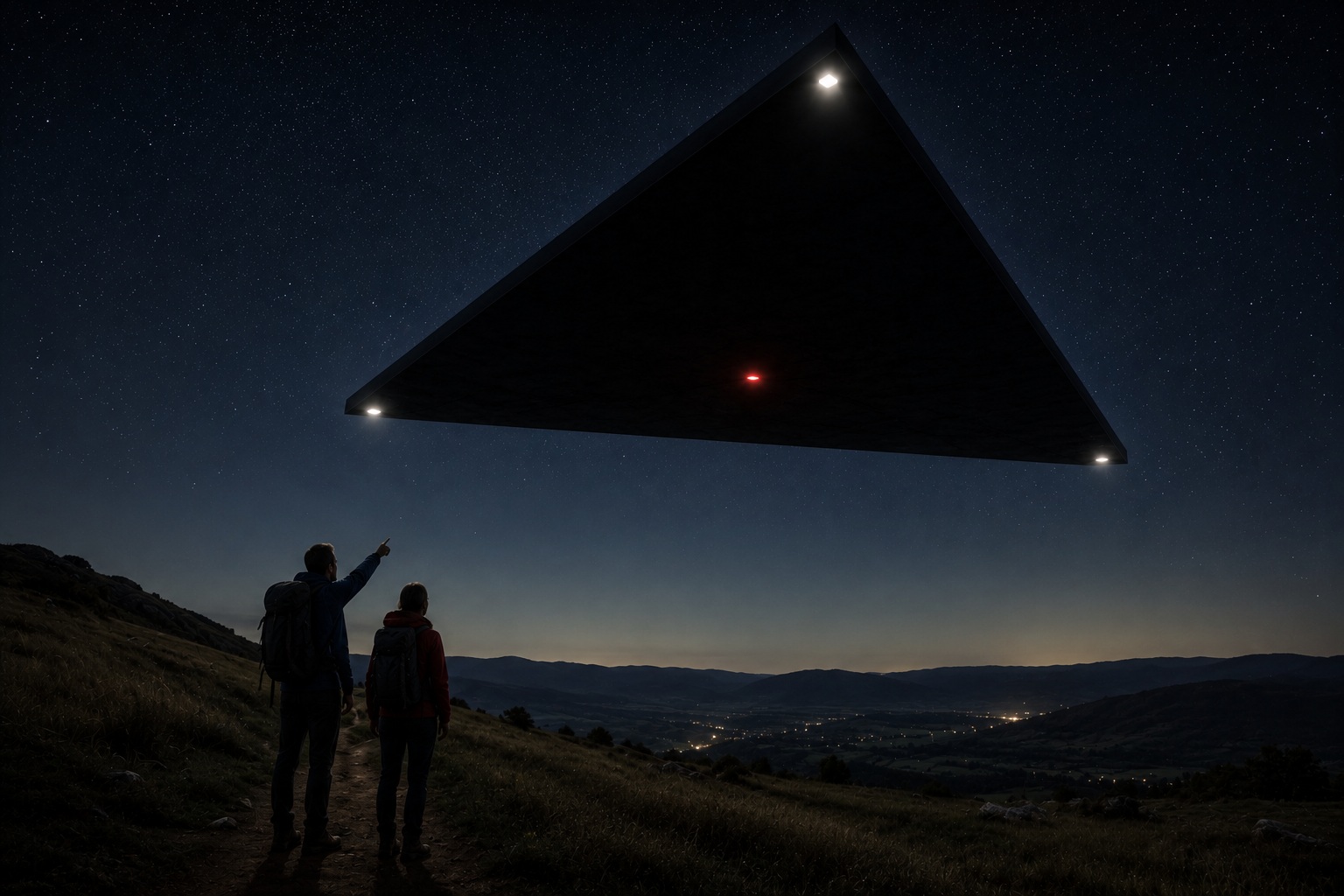 Editorial recreation of the Why Do UFO Witnesses Describe Silent Triangles? story, image 4.