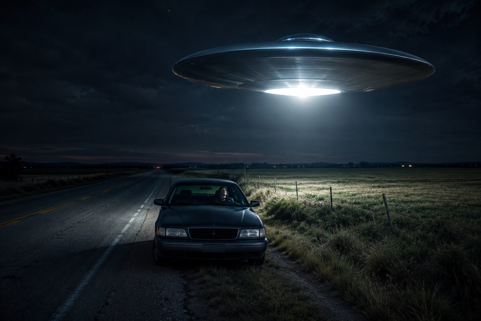 Editorial recreation of the Why Do UFO Witnesses Report Car Engines Dying On Empty Roads? story, image 1.