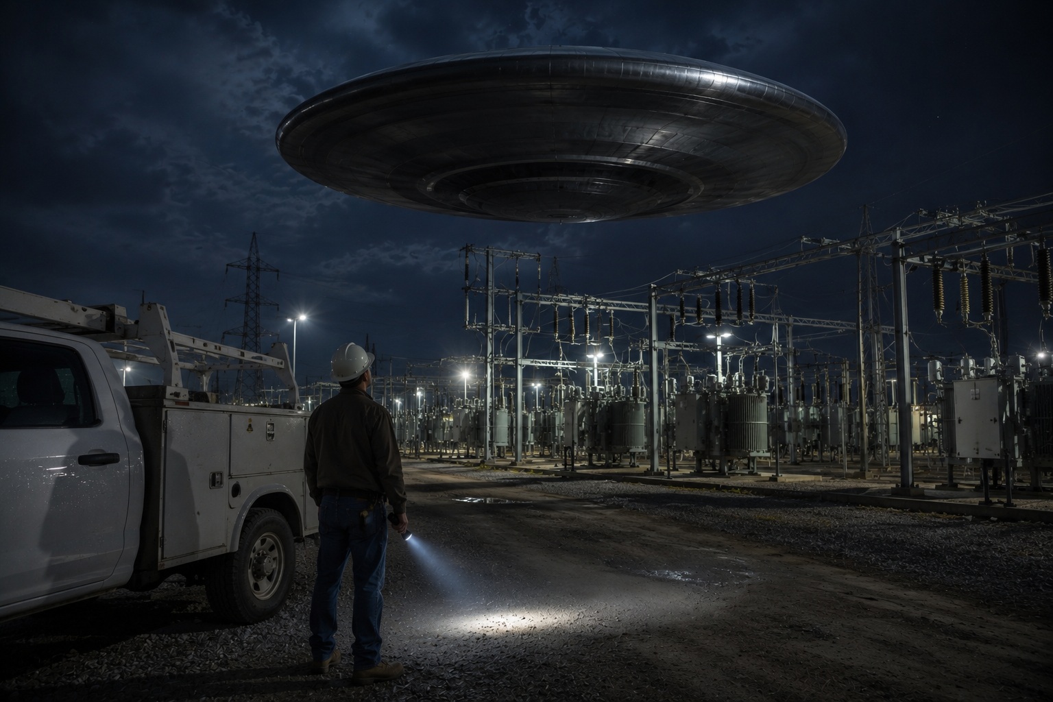 Editorial recreation of the Why Do UFO Witnesses See Discs Above Power Substations? story, image 3.