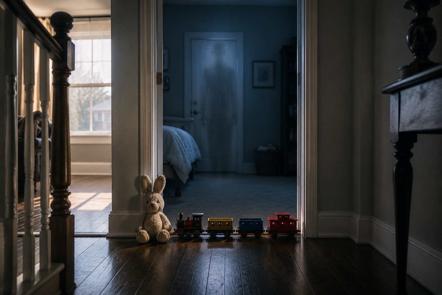 Editorial recreation of the How Can A Ghost Story Begin With Toys In Doorways? story, image 4.