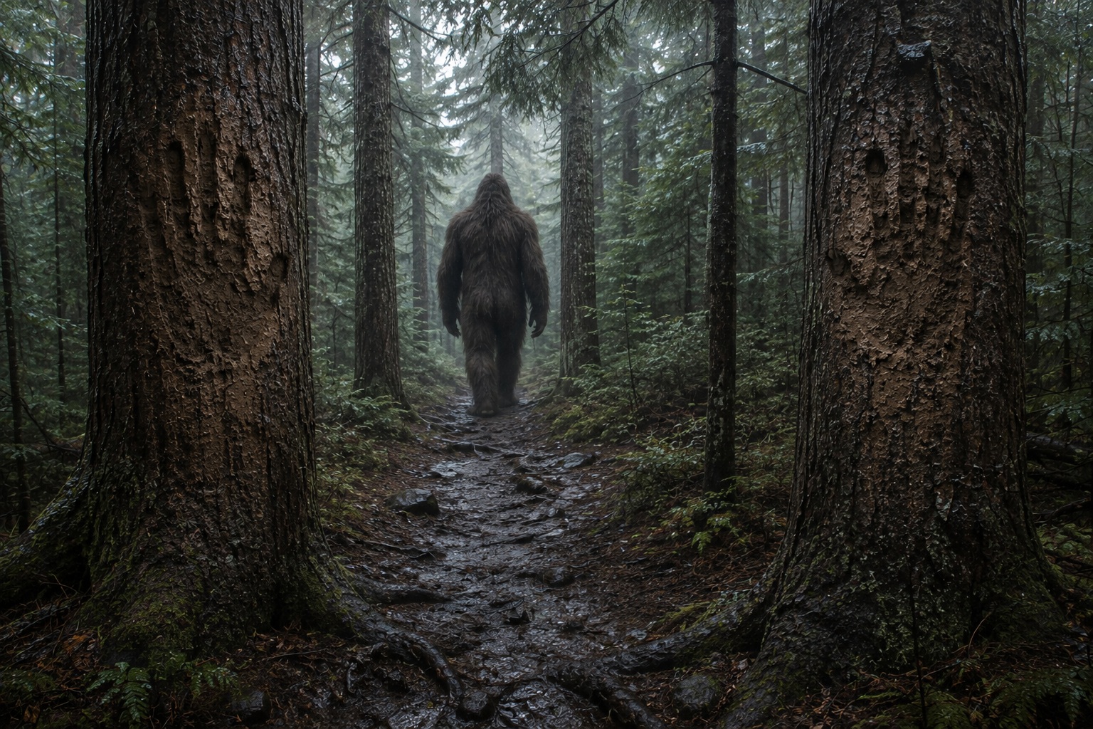 Editorial recreation of the What Do Muddy Handprints High On Tree Bark Mean Near A Bigfoot Sighting? story, image 2.