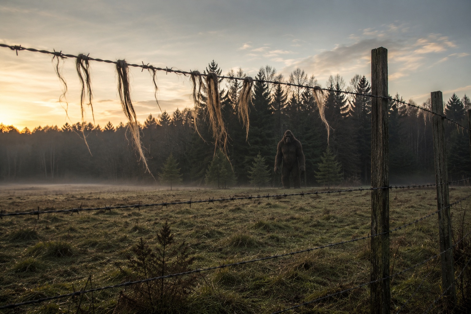 Editorial recreation of the What Kind Of Creature Leaves Deer Hair Wrapped Around Fence Wire? story, image 1.