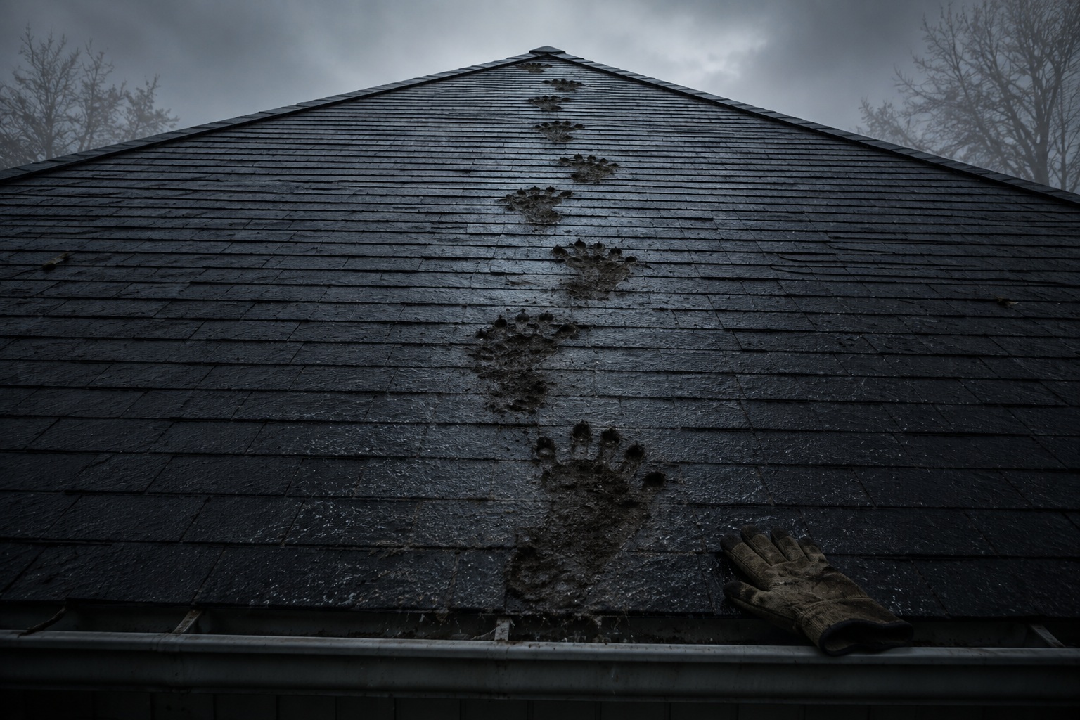 Editorial recreation for What Leaves Muddy Prints On A Roof After Rain?, image 4.
