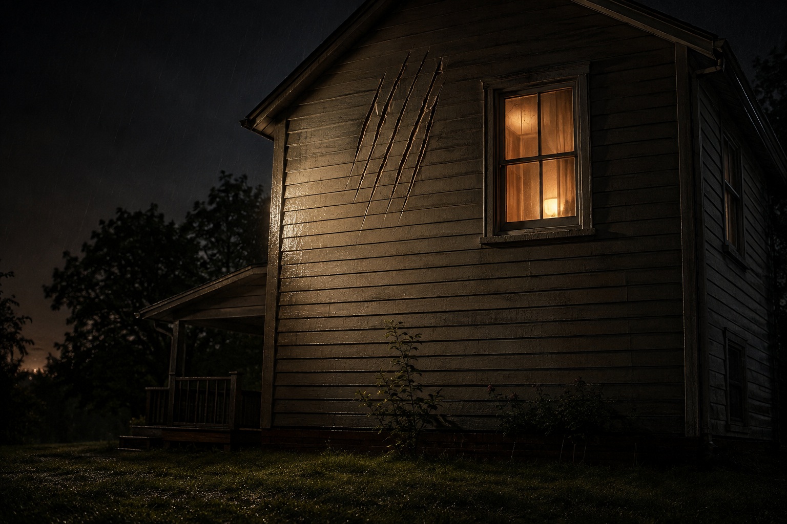 Editorial recreation for What Leaves Scratches High On A House Where No Animal Should Reach?, image 1.