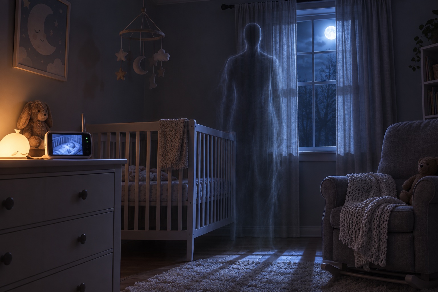 Editorial recreation of the What Makes Baby-Monitor Static Feel Like A Ghost Warning? story, image 1.