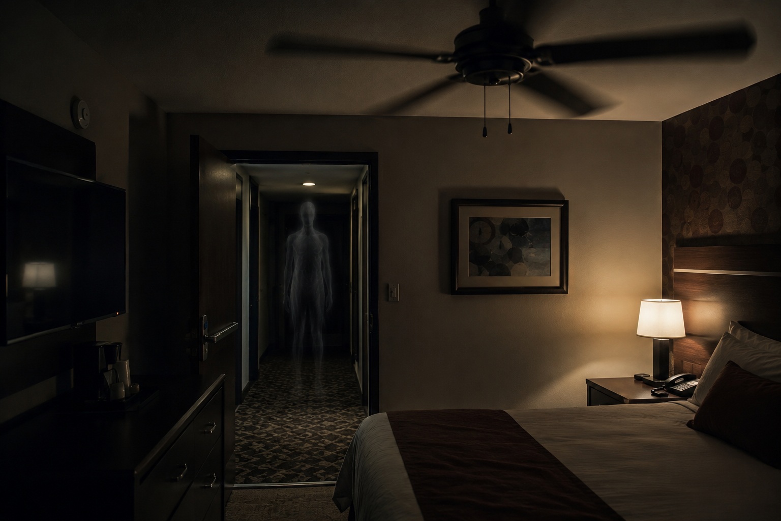 Editorial recreation of the When Does A Slow Ceiling Fan Become An Apparition Report? story, image 3.