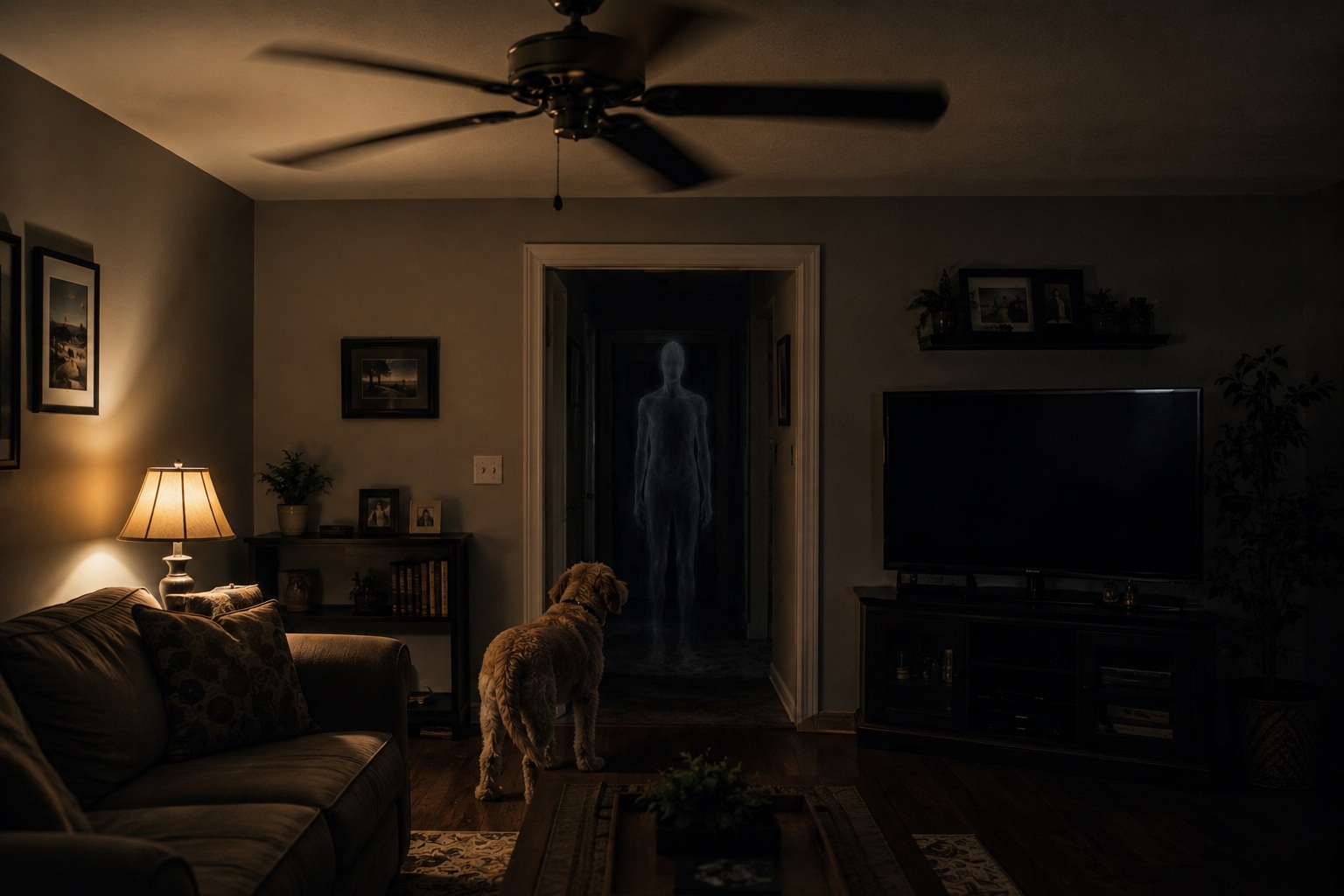 Editorial recreation of the When Does A Slow Ceiling Fan Become An Apparition Report? story, image 4.