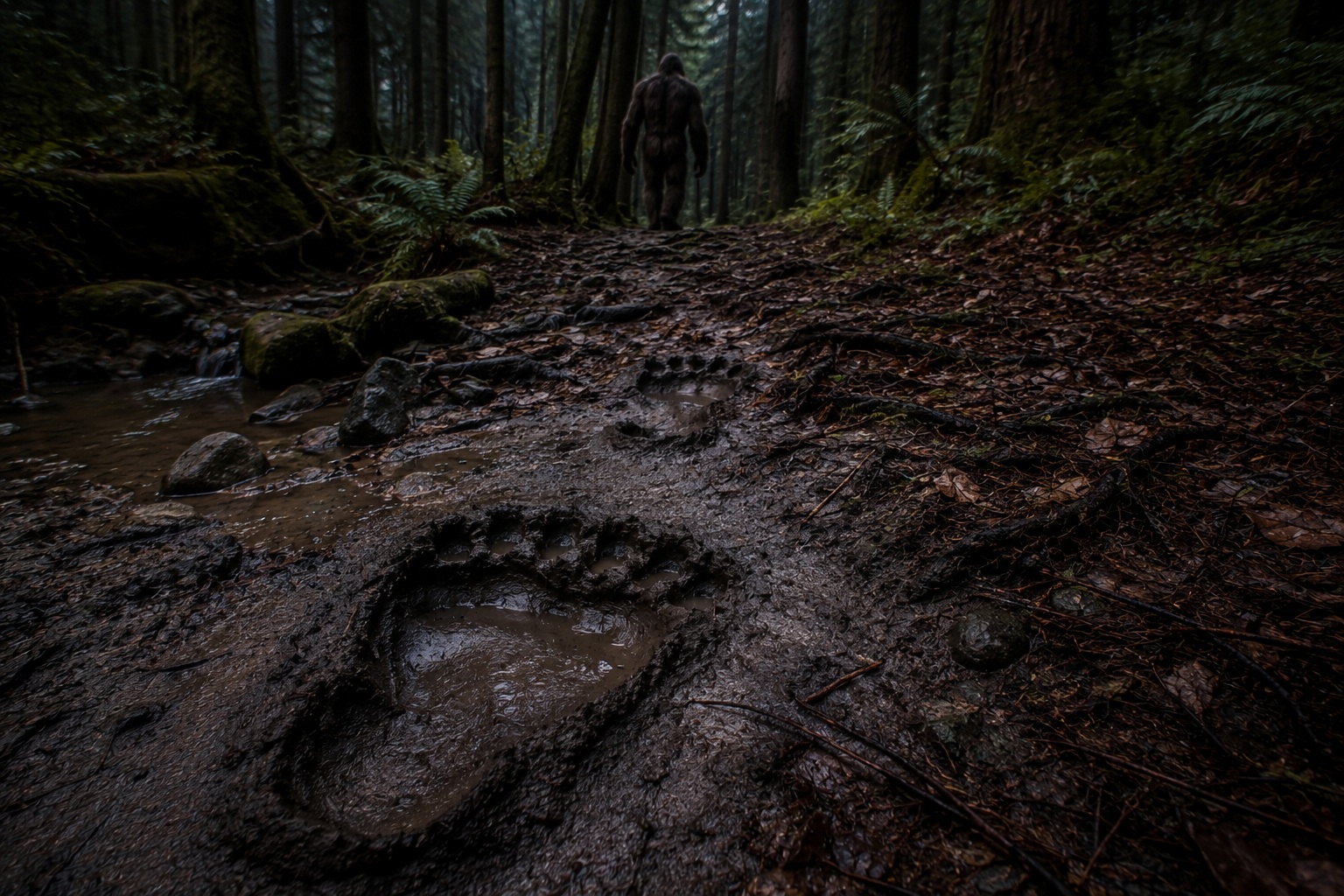 Editorial recreation for Why Are Bigfoot Footprints So Hard To Find After A Sighting?, image 2.