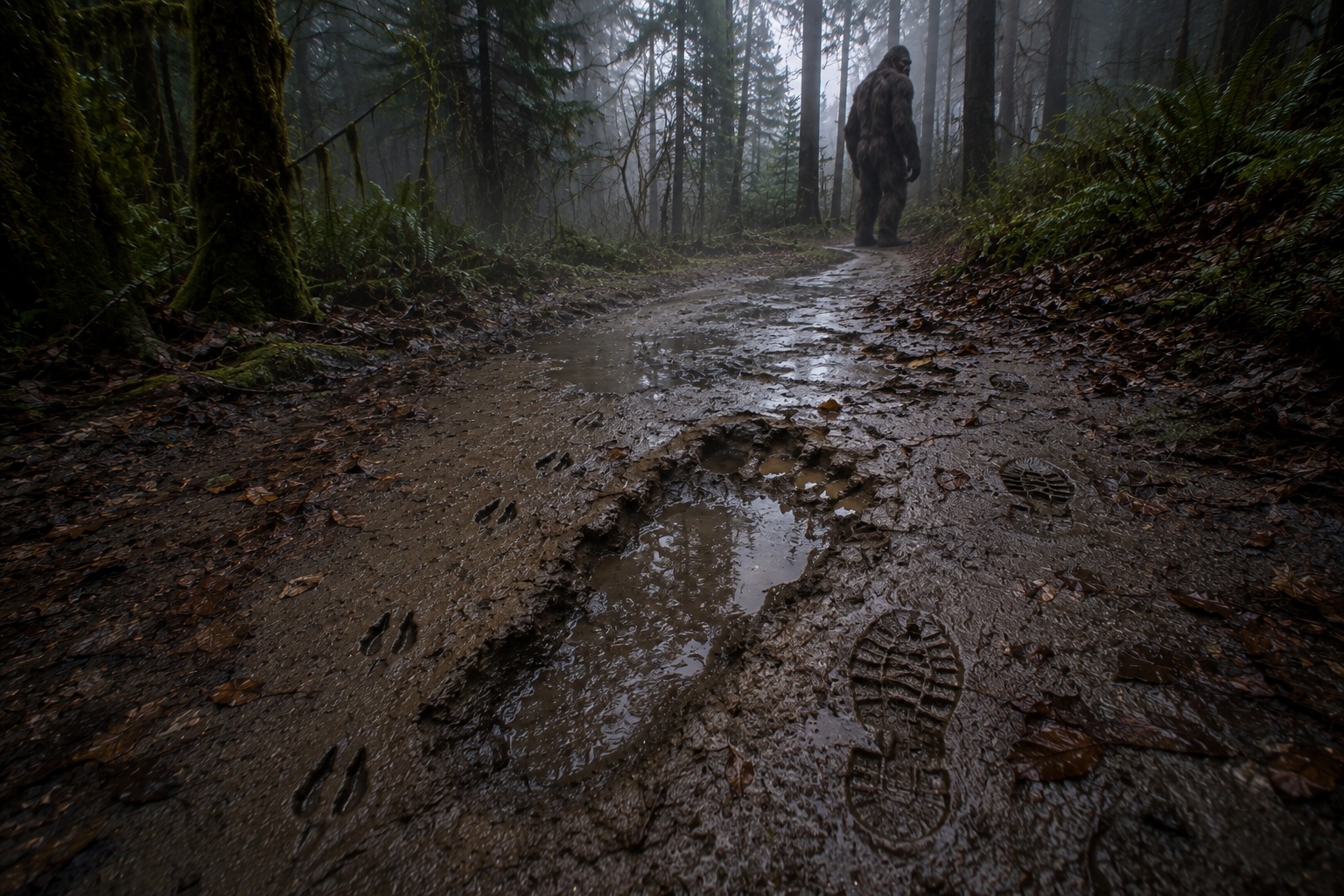 Editorial recreation for Why Are Bigfoot Footprints So Hard To Find After A Sighting?, image 4.