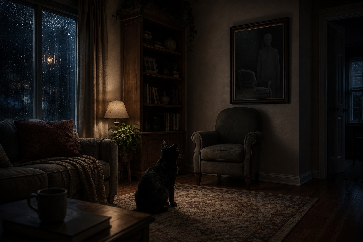 Editorial recreation of the Why Do Apparition Reports Start With Pets Staring At Corners? story, image 3.