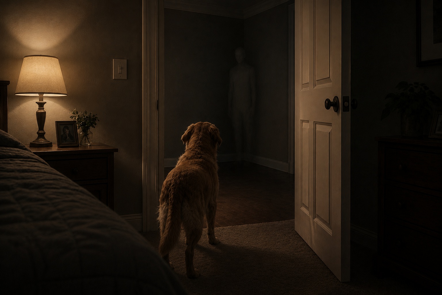 Editorial recreation of the Why Do Apparition Reports Start With Pets Staring At Corners? story, image 4.