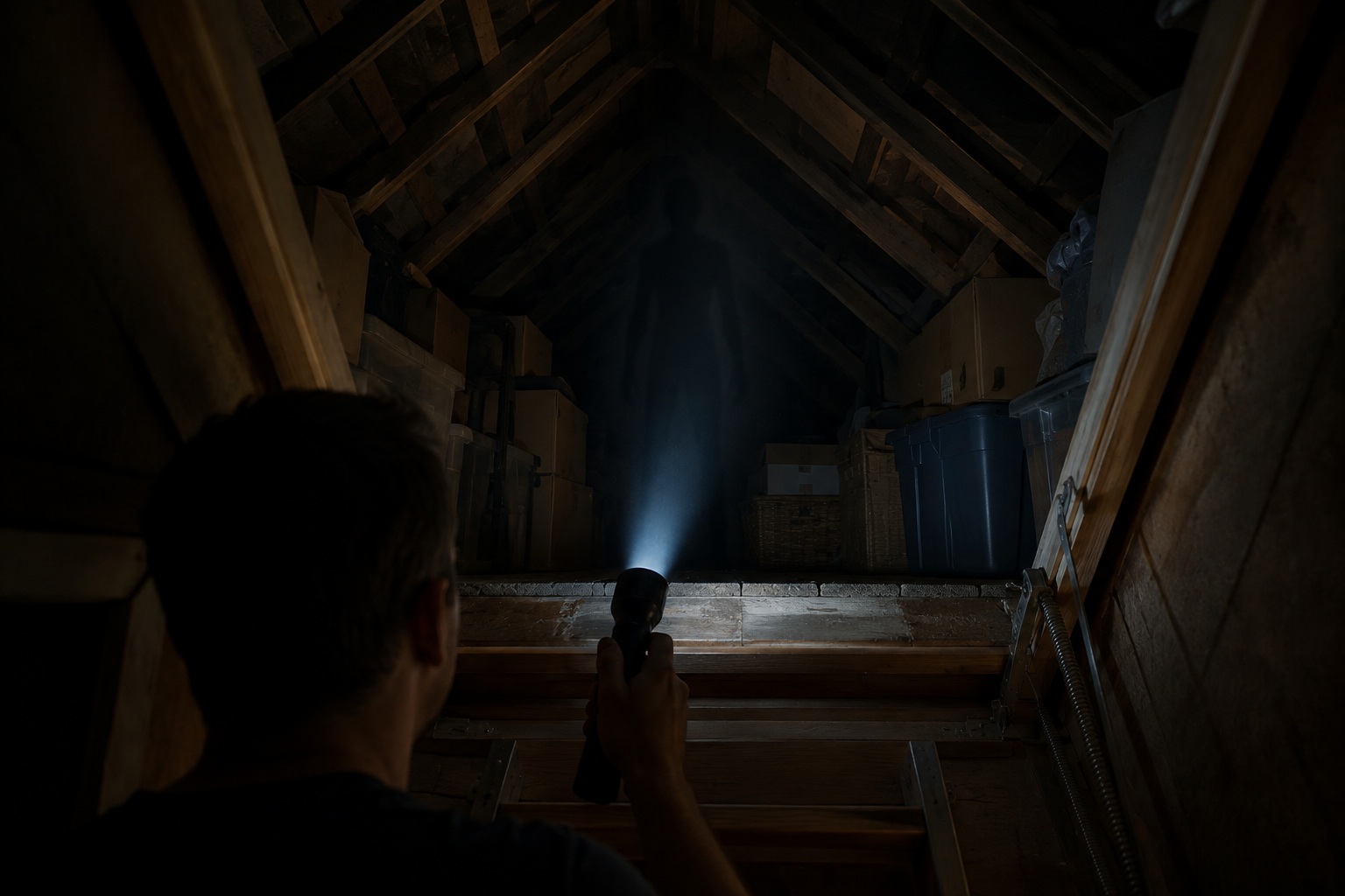Editorial recreation of the Why Do Attic Hatches Open By Themselves? story, image 2.